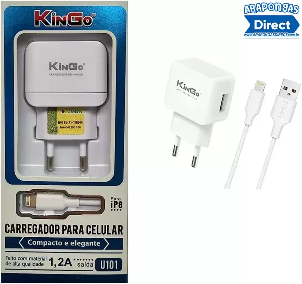 Carregador iphone KINGO 1.2 COMPLETO