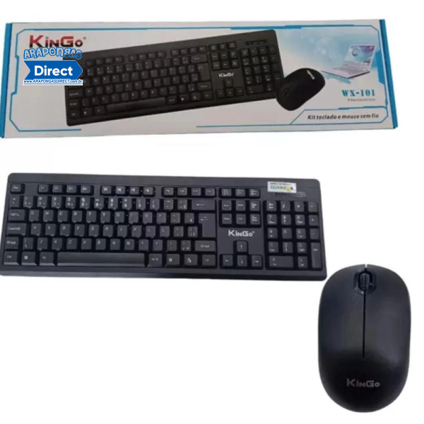 Kit Teclado e Mouse Sem Fio Kingo