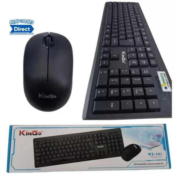 Kit Teclado e Mouse Sem Fio Kingo - Image 3