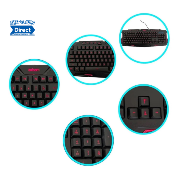 Teclado Gamer Action Qwerty Abnt2 Anti-ghosting 3 Cores Iluminação Exbom BK-G35 - Image 3