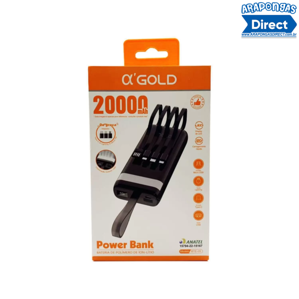 Power Bank Marca GOLD 3IN1 Wireless 20000MAH Modelo BTE05