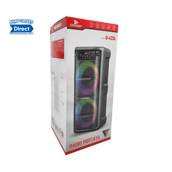 Caixa de Som Bluetooth com Luz RGB 20W - Grasep - D-4234 - Image 3