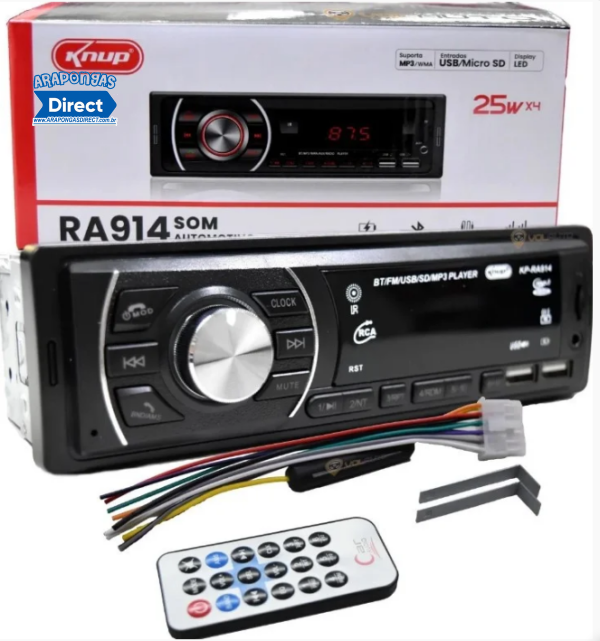 Som Automotivo Radio Bluetooth Knup-RA914