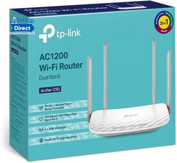 TP-Link Archer C50 V3, Roteador Wireless AC1200 Dual Band com 4 Antenas