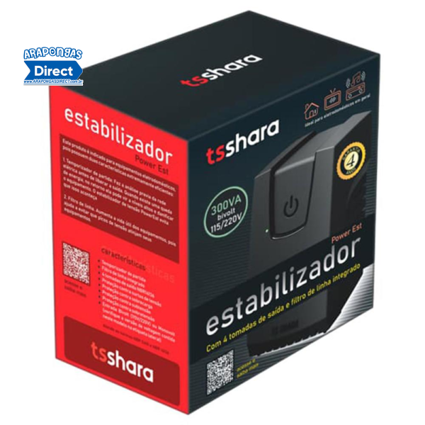 Estabilizador Ts Shara Powerest, 300va, 9101, 115v, 4 Tomadas, Bivolt