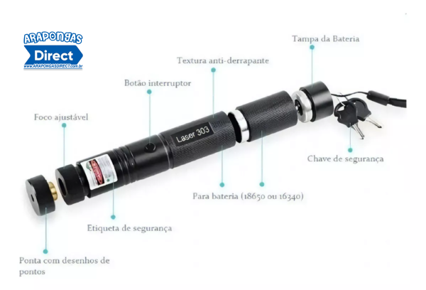 Caneta Laser Pointer Alcance 50km - Verde 303 - Image 2