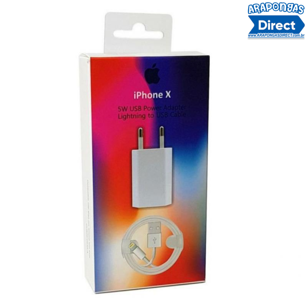 Carregador completo IPhone Fonte 12W + Cabo Lightning USB 1M