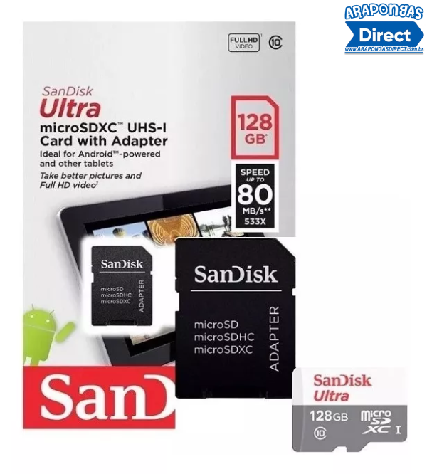 Cartão De Memória Sandisk Ultra Sd 128gb